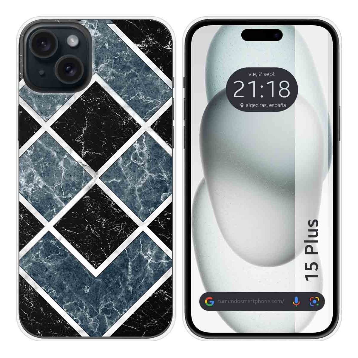 Funda Silicona compatible con IPhone 15 Plus (6.7) diseño Mármol 06 Dibujos