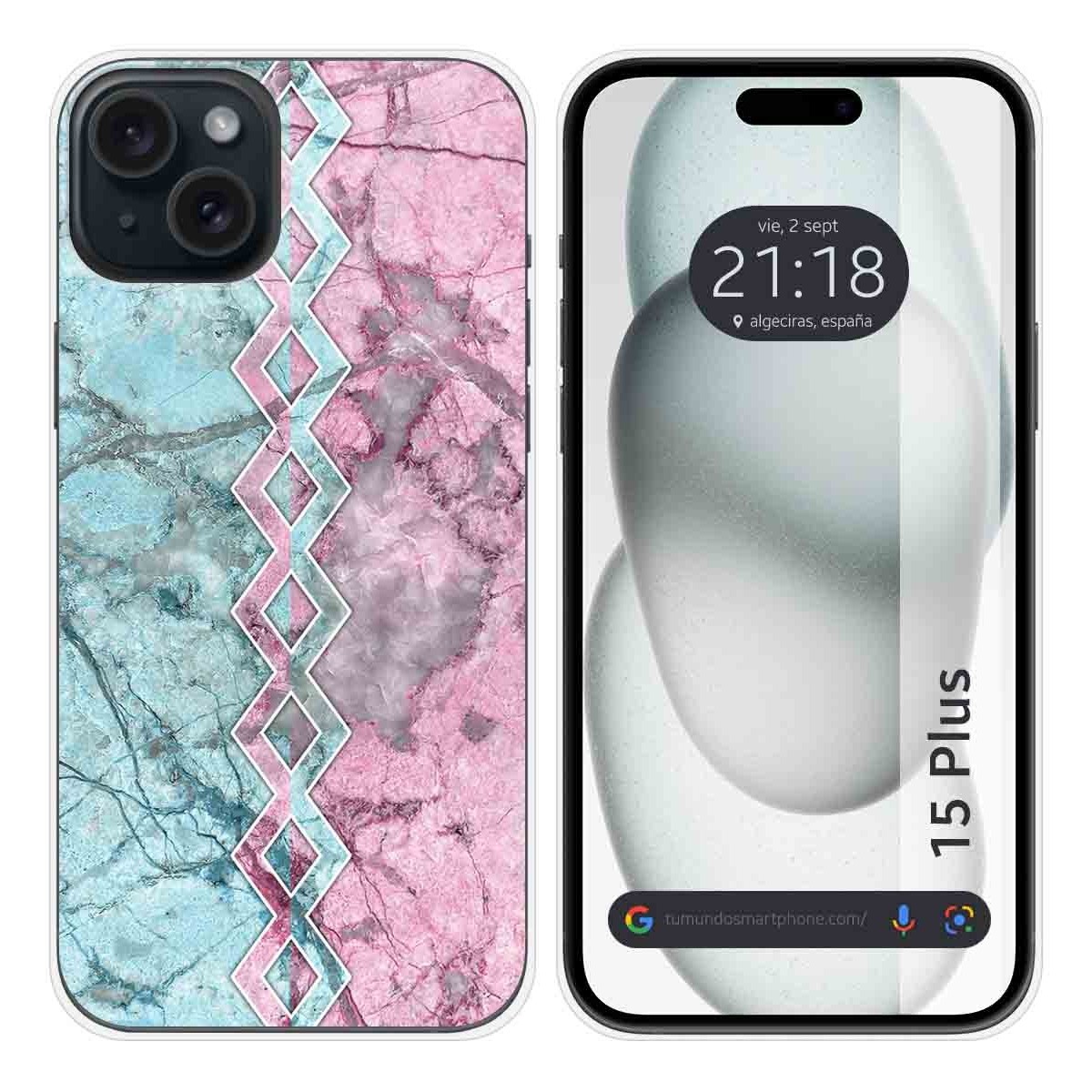 Funda Silicona compatible con IPhone 15 Plus (6.7) diseño Mármol 08 Dibujos