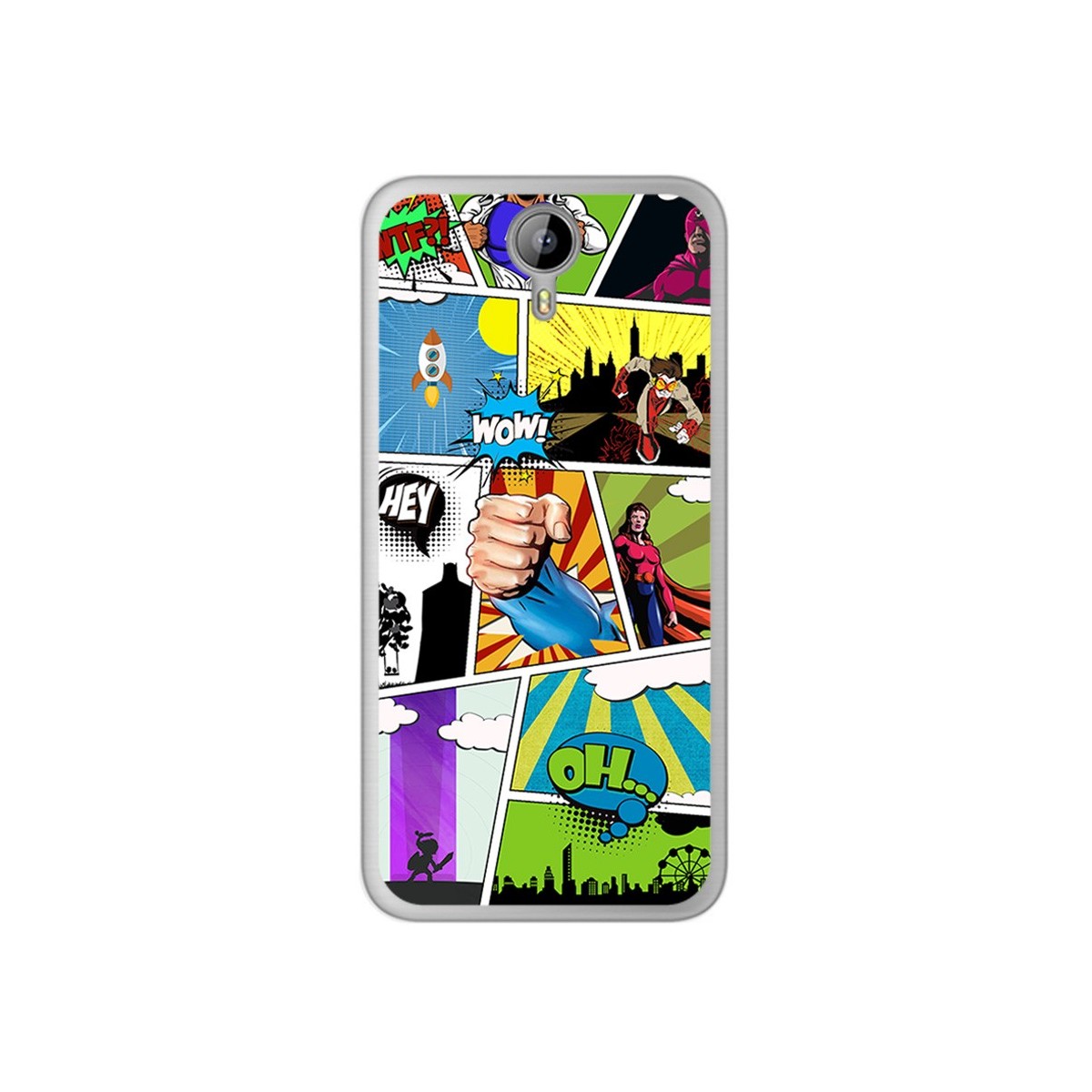 Funda Gel Tpu para Homtom HT3 Diseño Comic Dibujos