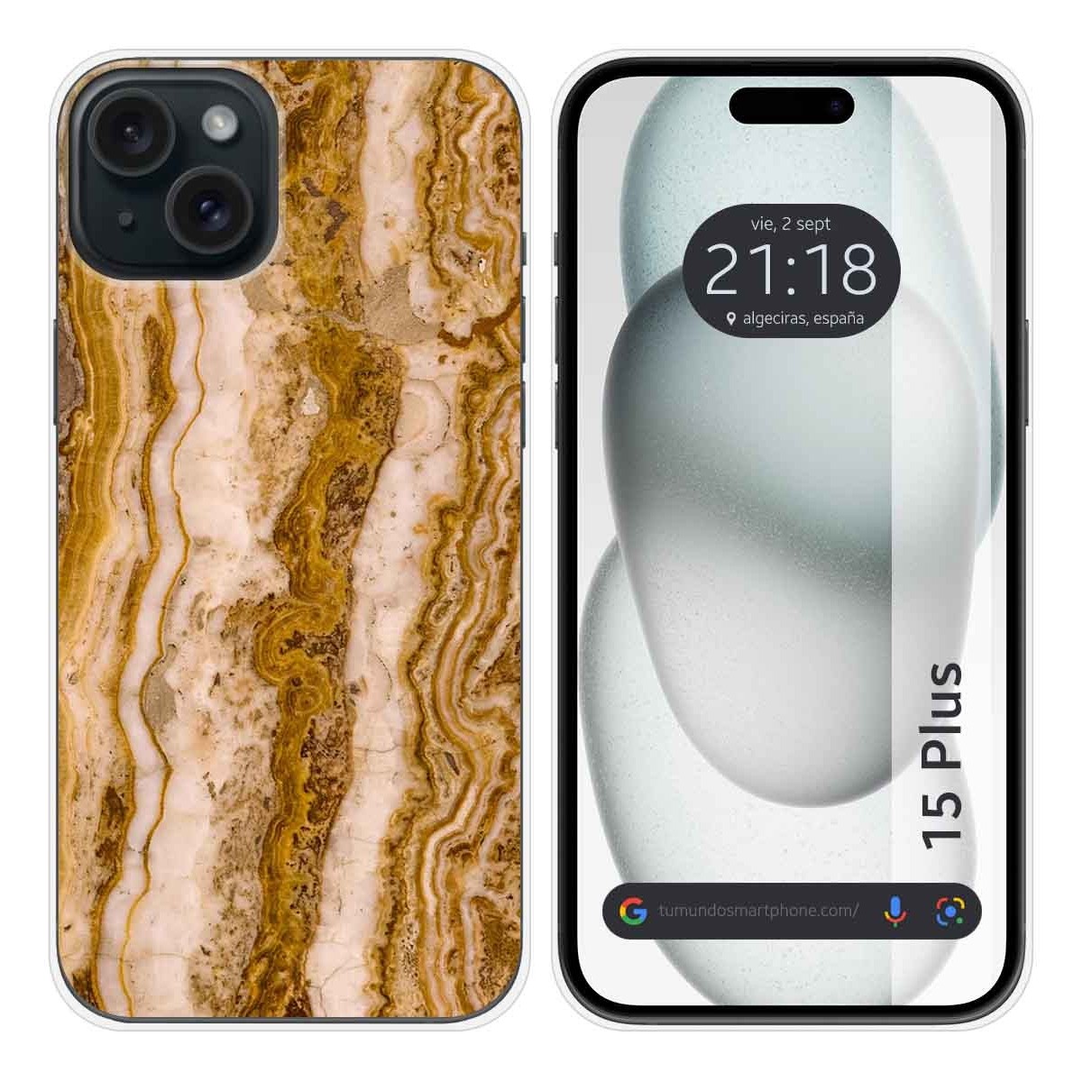 Funda Silicona compatible con IPhone 15 Plus (6.7) diseño Mármol 10 Dibujos