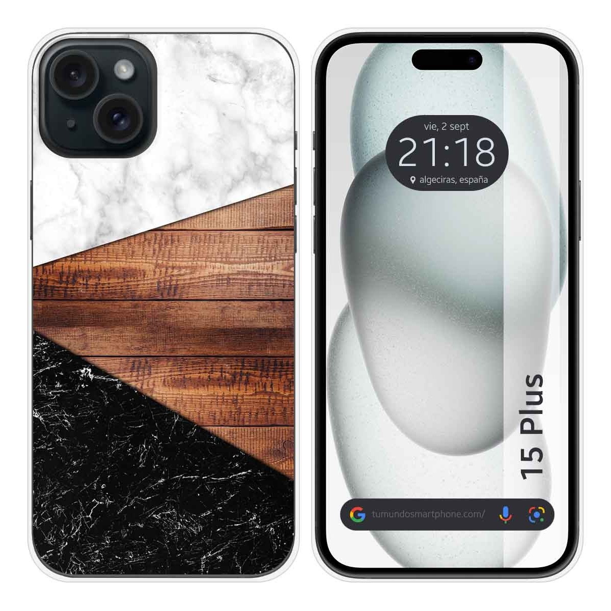 Funda Silicona compatible con IPhone 15 Plus (6.7) diseño Mármol 11 Dibujos