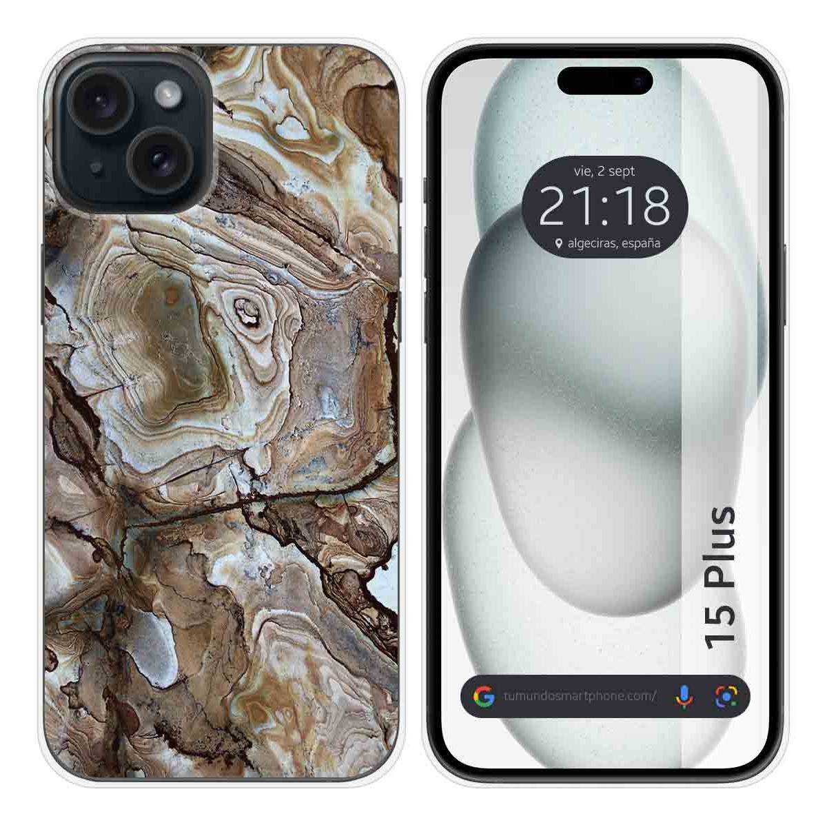Funda Silicona compatible con IPhone 15 Plus (6.7) diseño Mármol 14 Dibujos