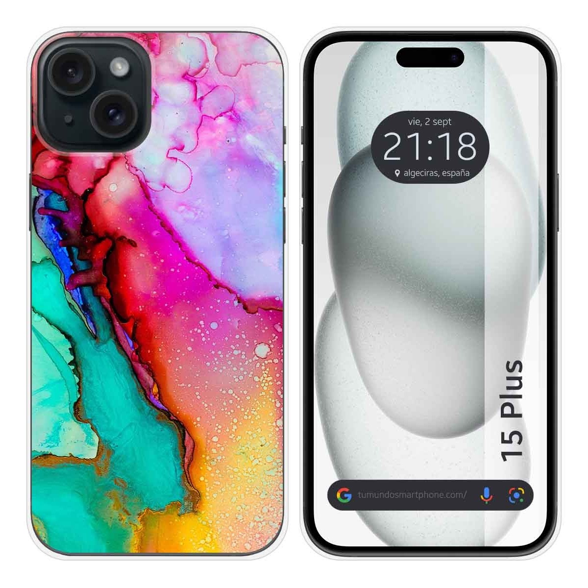 Funda Silicona compatible con IPhone 15 Plus (6.7) diseño Mármol 15 Dibujos