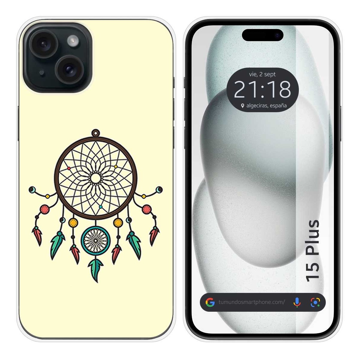 Funda Silicona compatible con IPhone 15 Plus (6.7) diseño Atrapasueños Dibujos