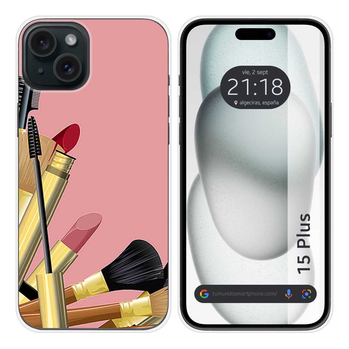Funda Silicona compatible con IPhone 15 Plus (6.7) diseño Brochas Dibujos