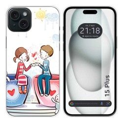 Funda Silicona compatible con IPhone 15 Plus (6.7) diseño Café Dibujos
