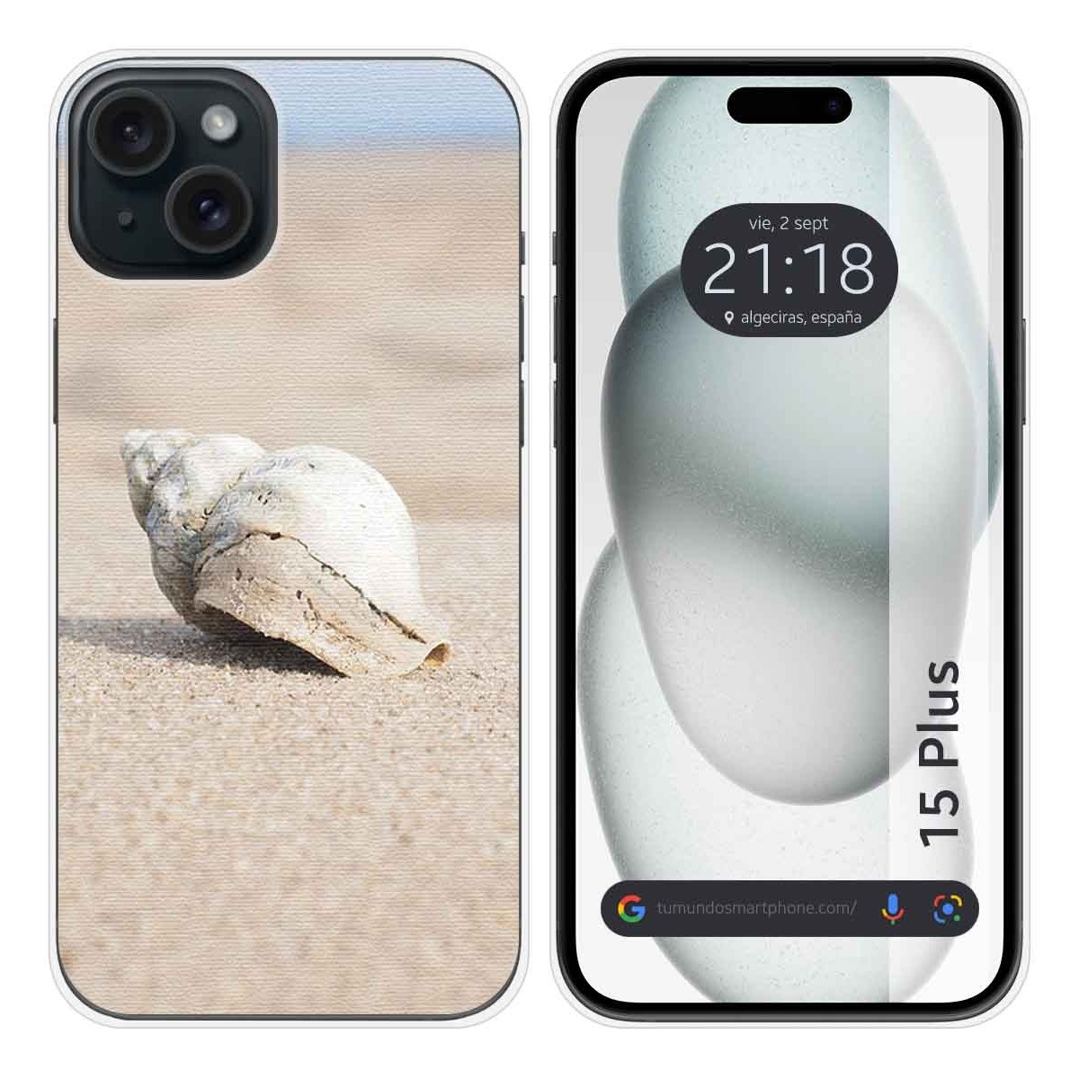 Funda Silicona compatible con IPhone 15 Plus (6.7) diseño Concha Dibujos