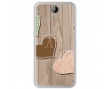 Funda Gel Tpu para Homtom HT3 Diseño Corazones Madera Dibujos