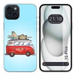 Funda Silicona compatible con IPhone 15 Plus (6.7) diseño Furgoneta Dibujos
