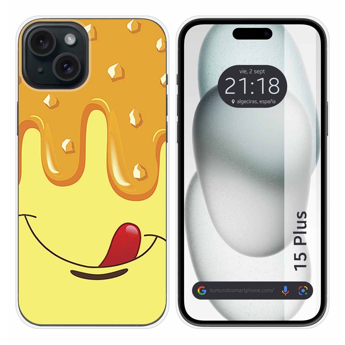 Funda Silicona compatible con IPhone 15 Plus (6.7) diseño Helado Vainilla Dibujos
