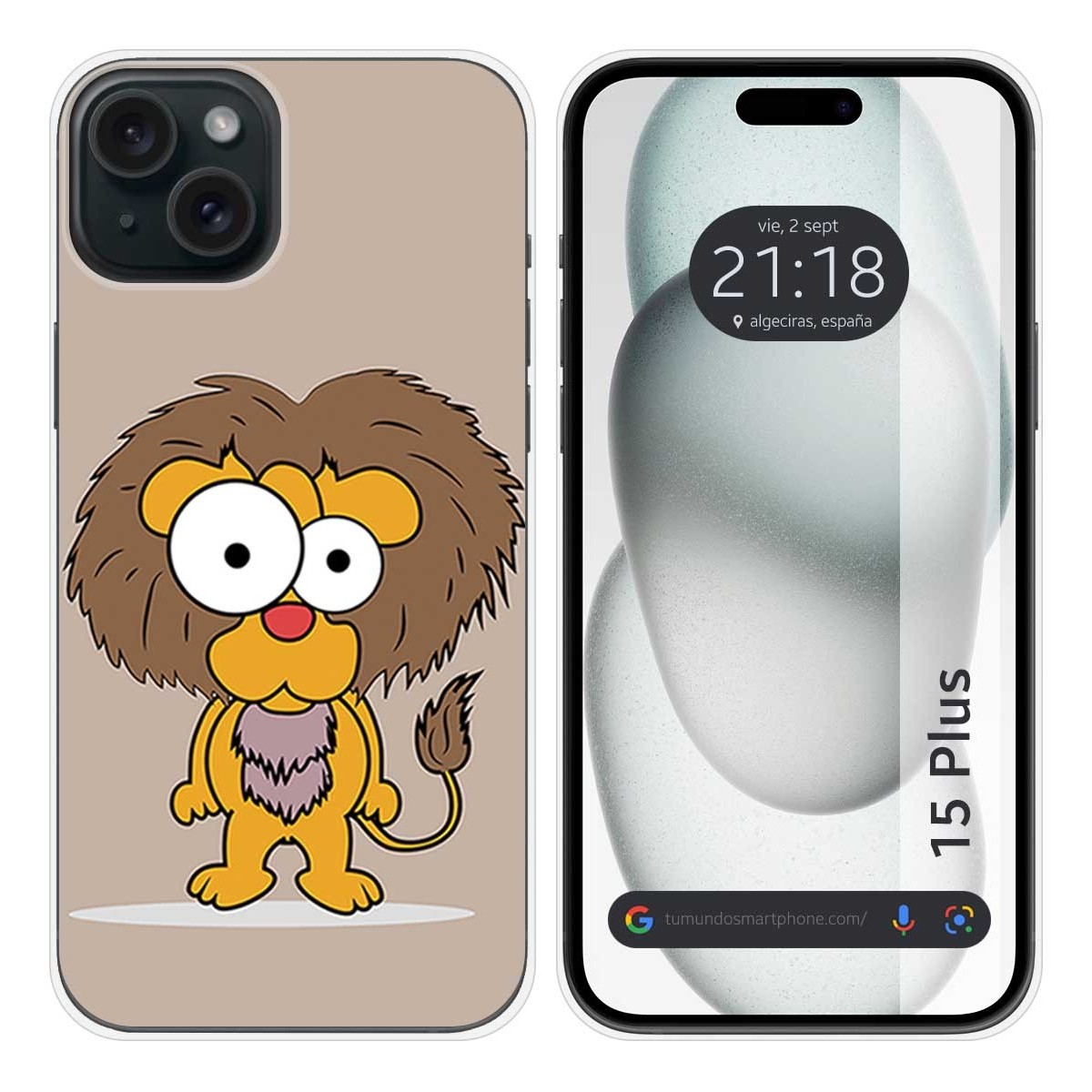 Funda Silicona compatible con IPhone 15 Plus (6.7) diseño Leon Dibujos