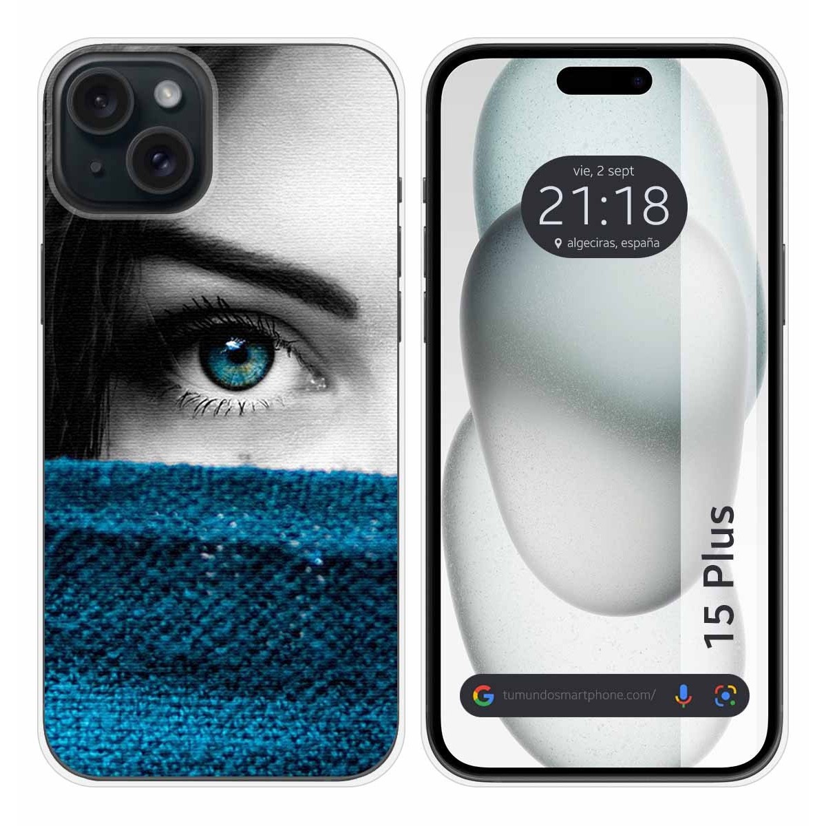 Funda Silicona compatible con IPhone 15 Plus (6.7) diseño Ojo Dibujos