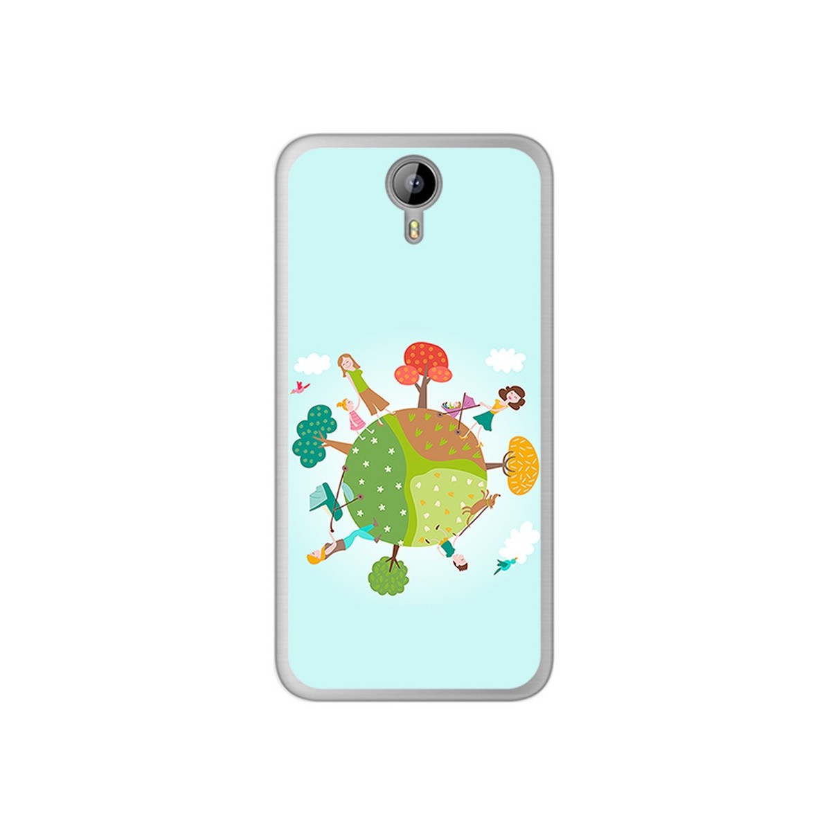 Funda Gel Tpu para Homtom HT3 Diseño Familia Dibujos