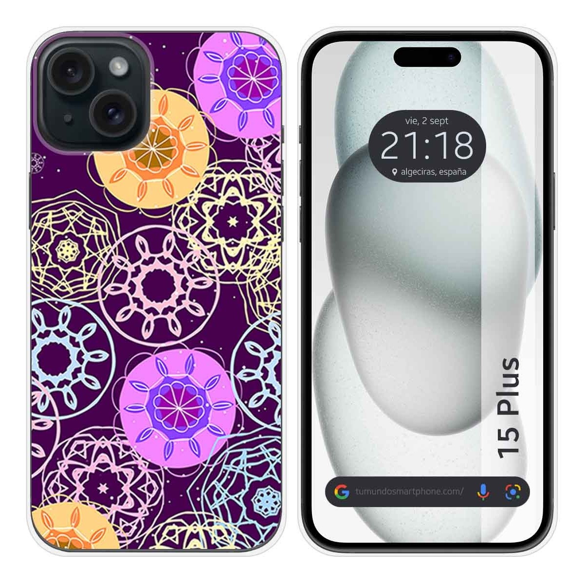 Funda Silicona compatible con IPhone 15 Plus (6.7) diseño Radial Dibujos