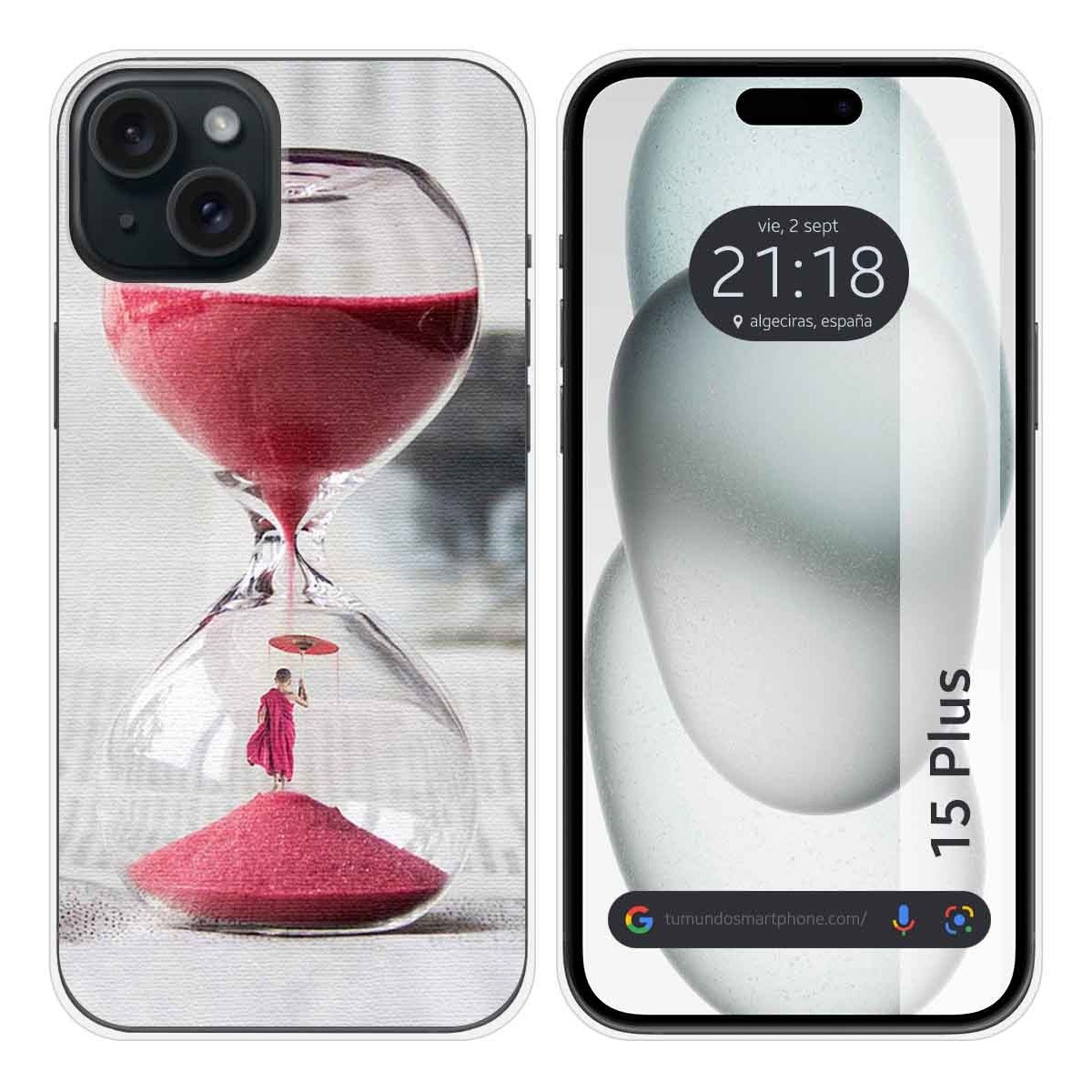 Funda Silicona compatible con IPhone 15 Plus (6.7) diseño Reloj Dibujos