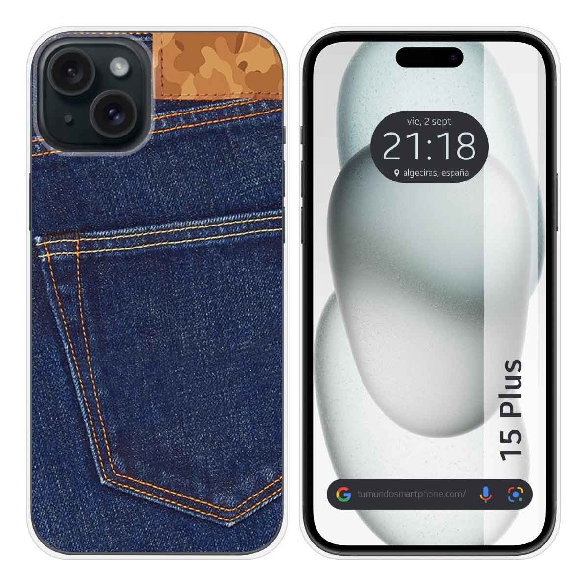 Funda Silicona compatible con IPhone 15 Plus (6.7) diseño Vaquero Dibujos