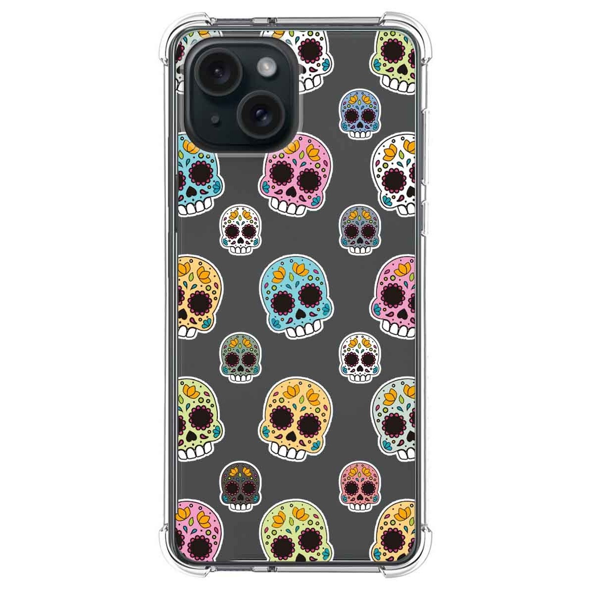 Funda Silicona Antigolpes compatible con IPhone 15 Plus (6.7) diseño Catrina Dibujos
