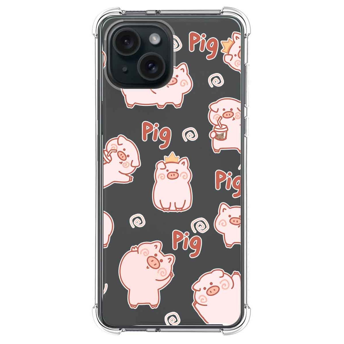 Funda Silicona Antigolpes compatible con IPhone 15 Plus (6.7) diseño Cerdos Dibujos