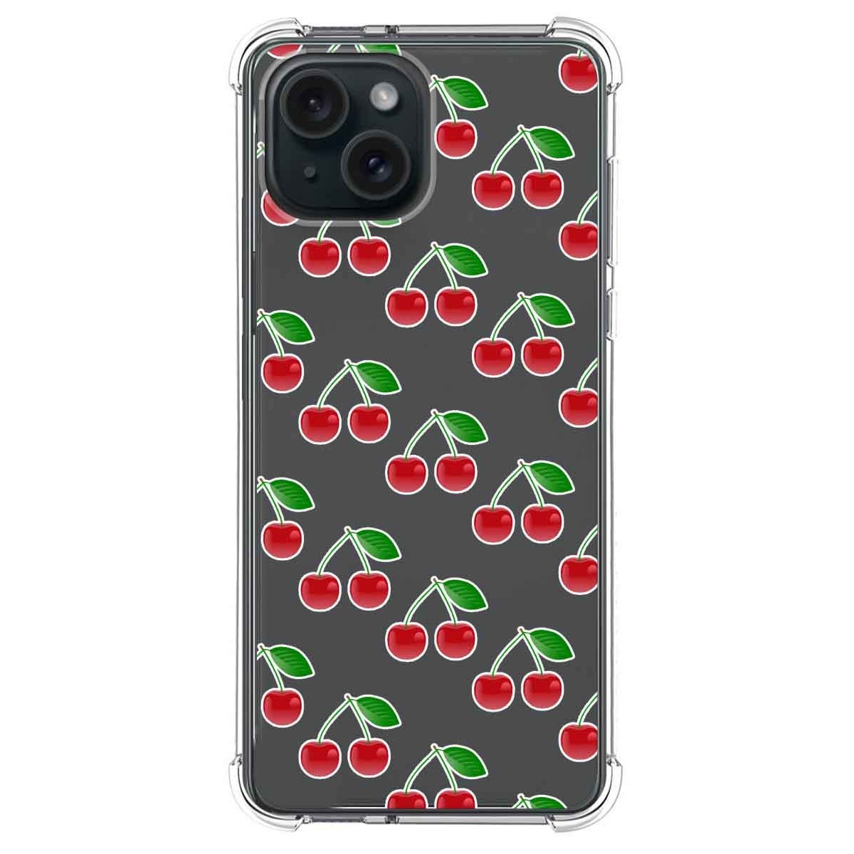 Funda Silicona Antigolpes compatible con IPhone 15 Plus (6.7) diseño Cerezas Dibujos