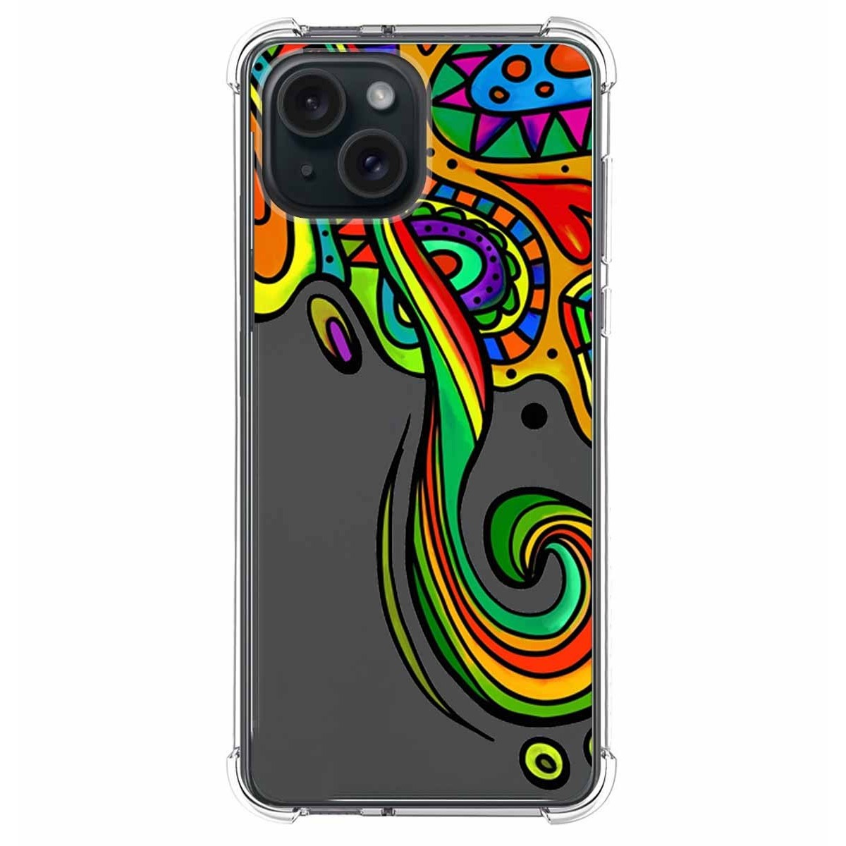 Funda Silicona Antigolpes compatible con IPhone 15 Plus (6.7) diseño Colores Dibujos