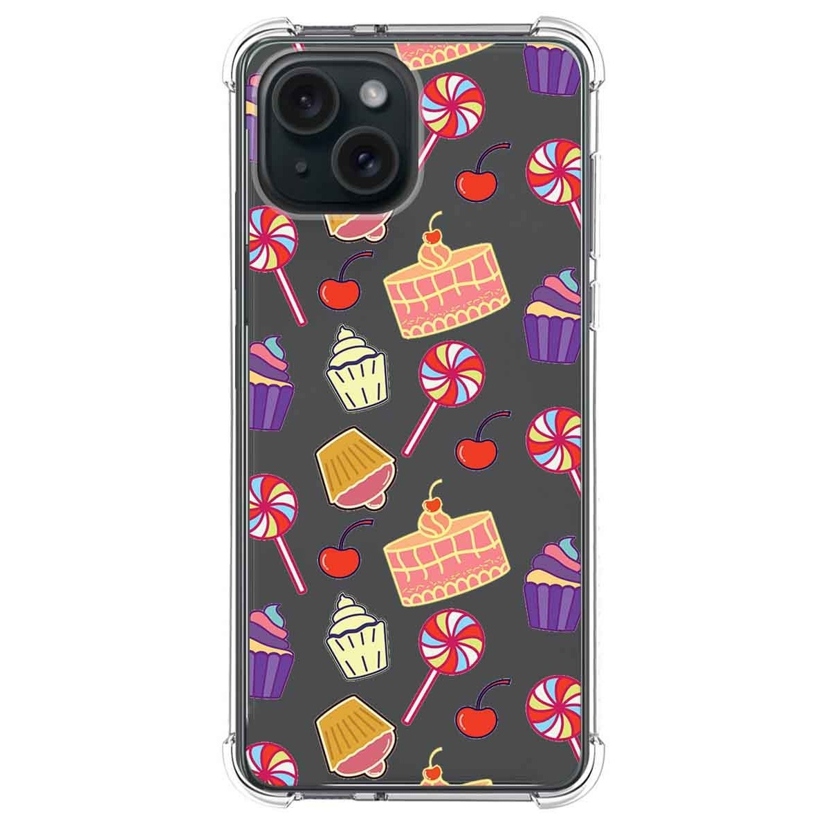 Funda Silicona Antigolpes compatible con IPhone 15 Plus (6.7) diseño Dulces 01 Dibujos