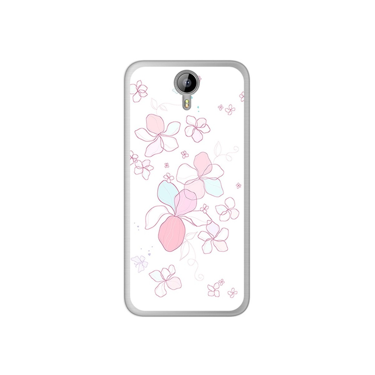 Funda Gel Tpu para Homtom HT3 Diseño Flores Minimal Dibujos