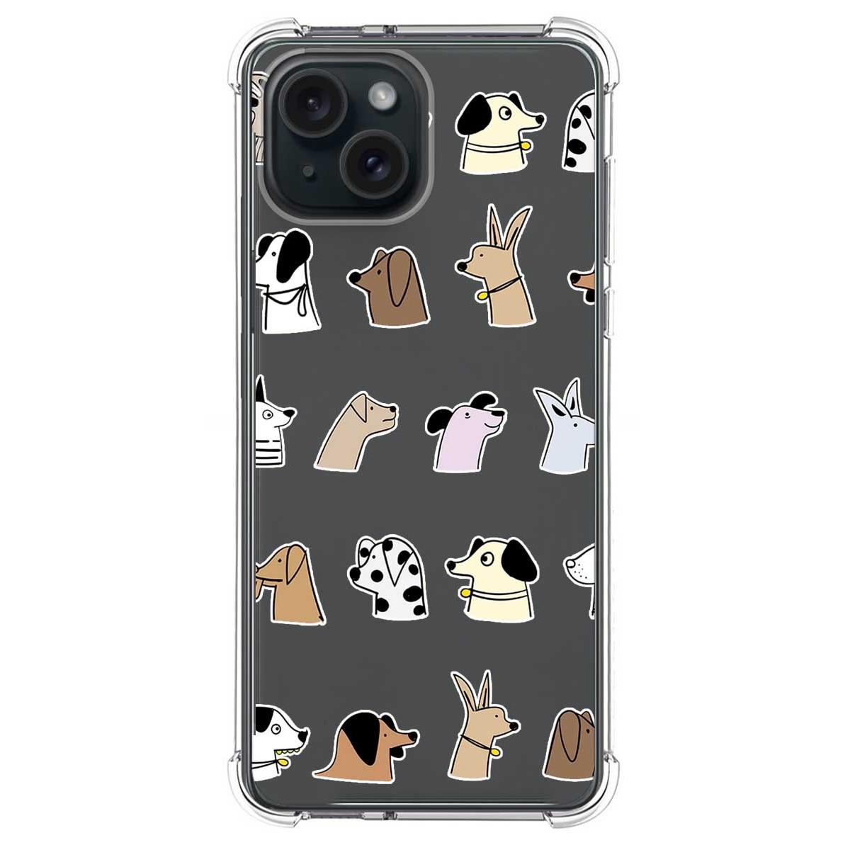 Funda Silicona Antigolpes compatible con IPhone 15 Plus (6.7) diseño Perros Dibujos