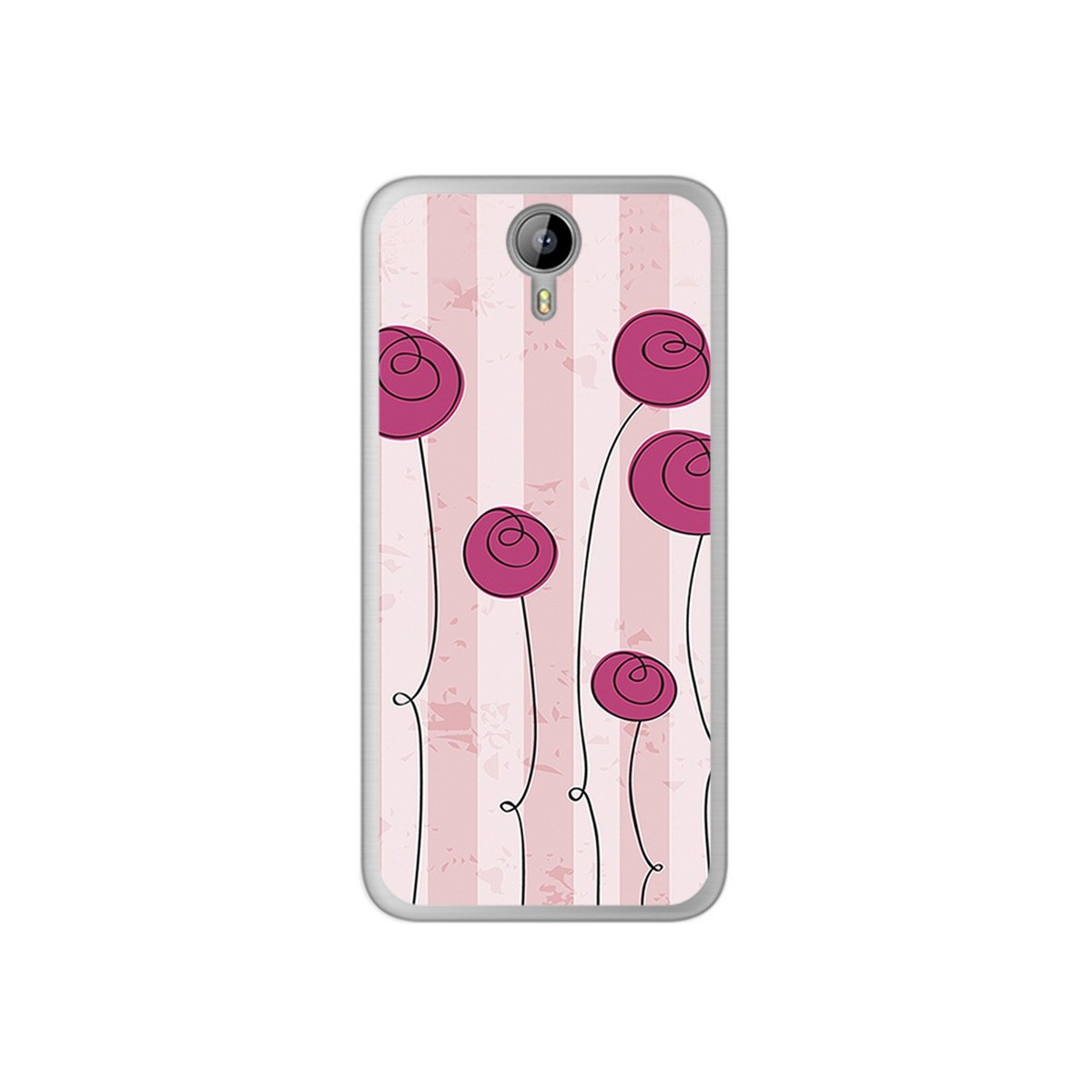 Funda Gel Tpu para Homtom HT3 Diseño Flores Vintage Dibujos