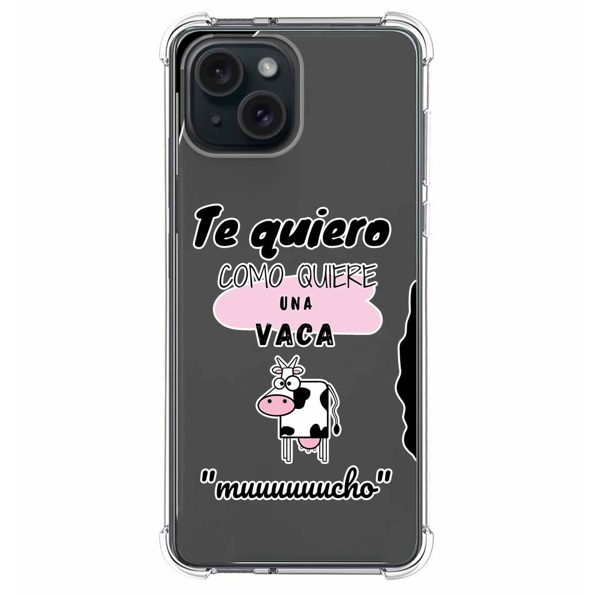 Funda Silicona Antigolpes compatible con IPhone 15 Plus (6.7) diseño Vaca Dibujos