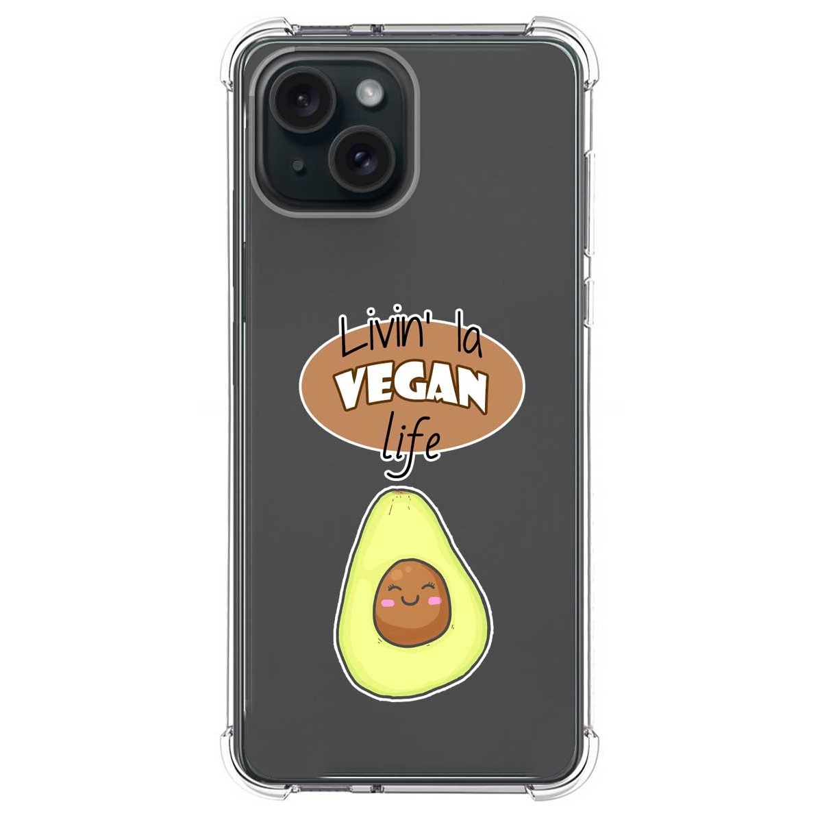 Funda Silicona Antigolpes compatible con IPhone 15 Plus (6.7) diseño Vegan Life Dibujos