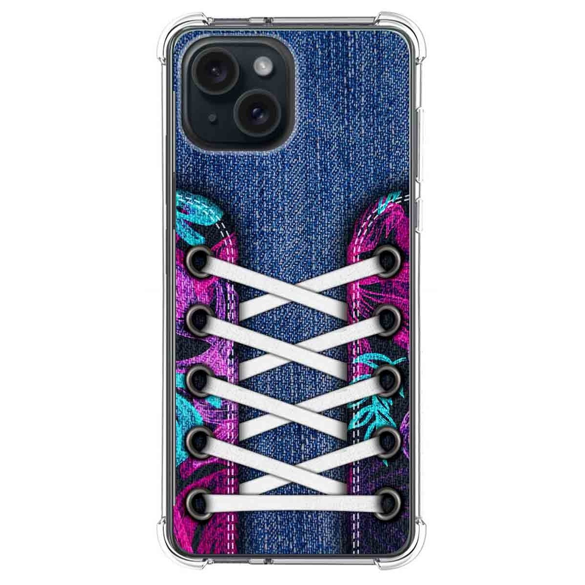 Funda Silicona Antigolpes compatible con IPhone 15 Plus (6.7) diseño Zapatillas 06 Dibujos