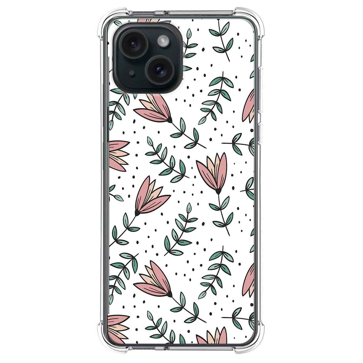 Funda Silicona Antigolpes compatible con IPhone 15 Plus (6.7) diseño Flores 01 Dibujos