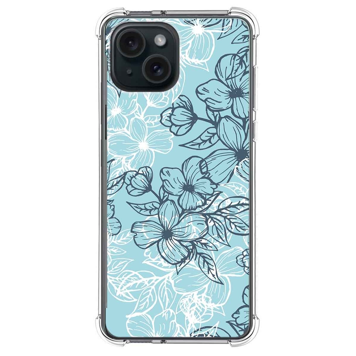 Funda Silicona Antigolpes compatible con IPhone 15 Plus (6.7) diseño Flores 03 Dibujos