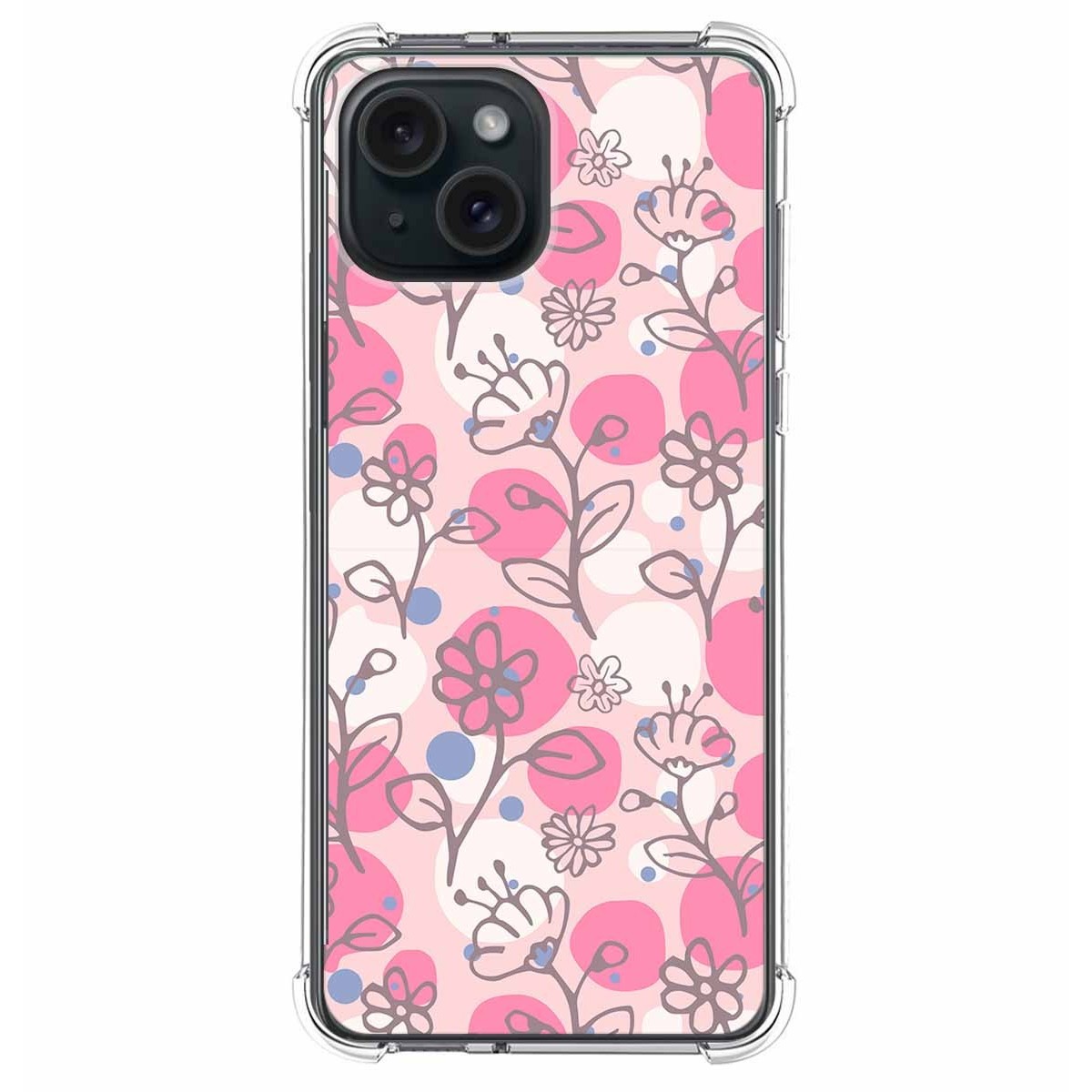 Funda Silicona Antigolpes compatible con IPhone 15 Plus (6.7) diseño Flores 07 Dibujos