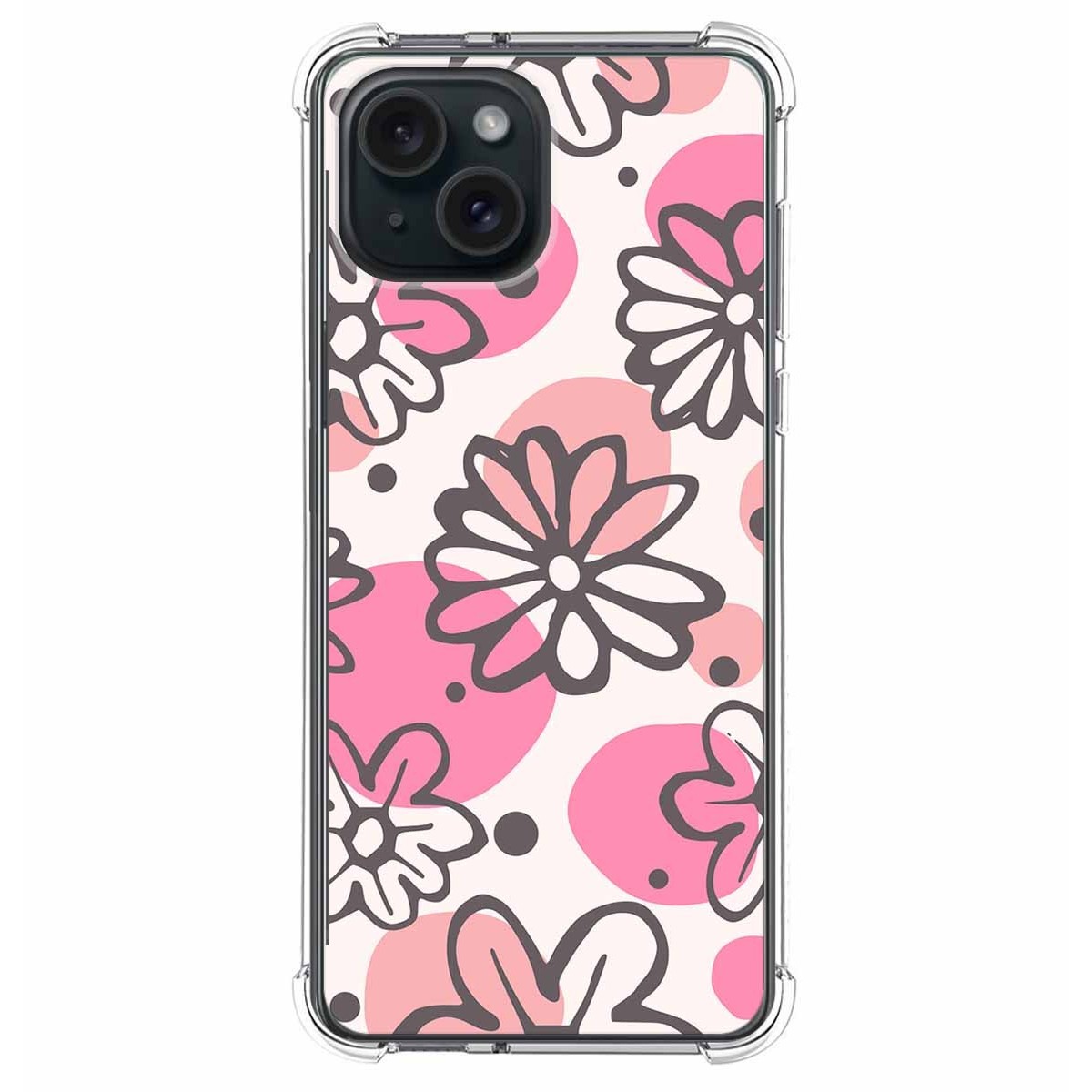 Funda Silicona Antigolpes compatible con IPhone 15 Plus (6.7) diseño Flores 09 Dibujos