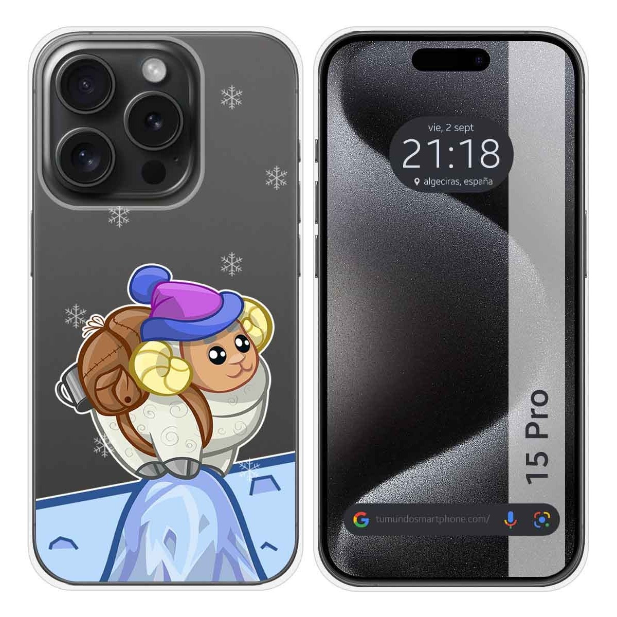 Funda Silicona Transparente compatible con IPhone 15 Pro (6.1) diseño Cabra Dibujos