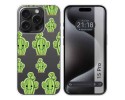 Funda Silicona Transparente compatible con IPhone 15 Pro (6.1) diseño Cactus Dibujos