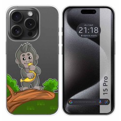 Funda Silicona Transparente compatible con IPhone 15 Pro (6.1) diseño Mono Dibujos