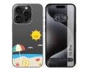 Funda Silicona Transparente compatible con IPhone 15 Pro (6.1) diseño Playa Dibujos