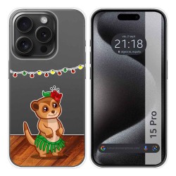 Funda Silicona Transparente compatible con IPhone 15 Pro (6.1) diseño Suricata Dibujos