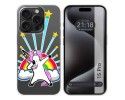 Funda Silicona Transparente compatible con IPhone 15 Pro (6.1) diseño Unicornio Dibujos