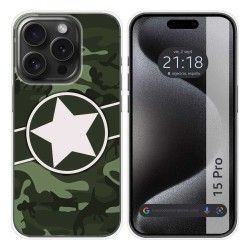 Funda Silicona compatible con IPhone 15 Pro (6.1) diseño Camuflaje 01 Dibujos