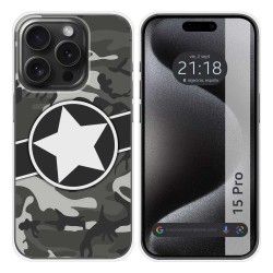 Funda Silicona compatible con IPhone 15 Pro (6.1) diseño Camuflaje 02 Dibujos