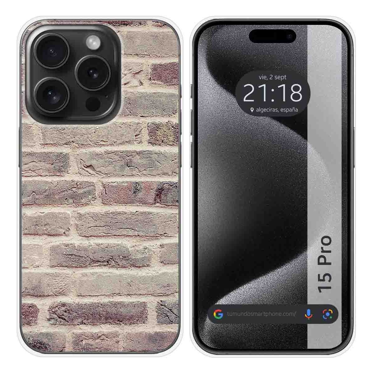 Funda Silicona compatible con IPhone 15 Pro (6.1) diseño Ladrillo 01 Dibujos