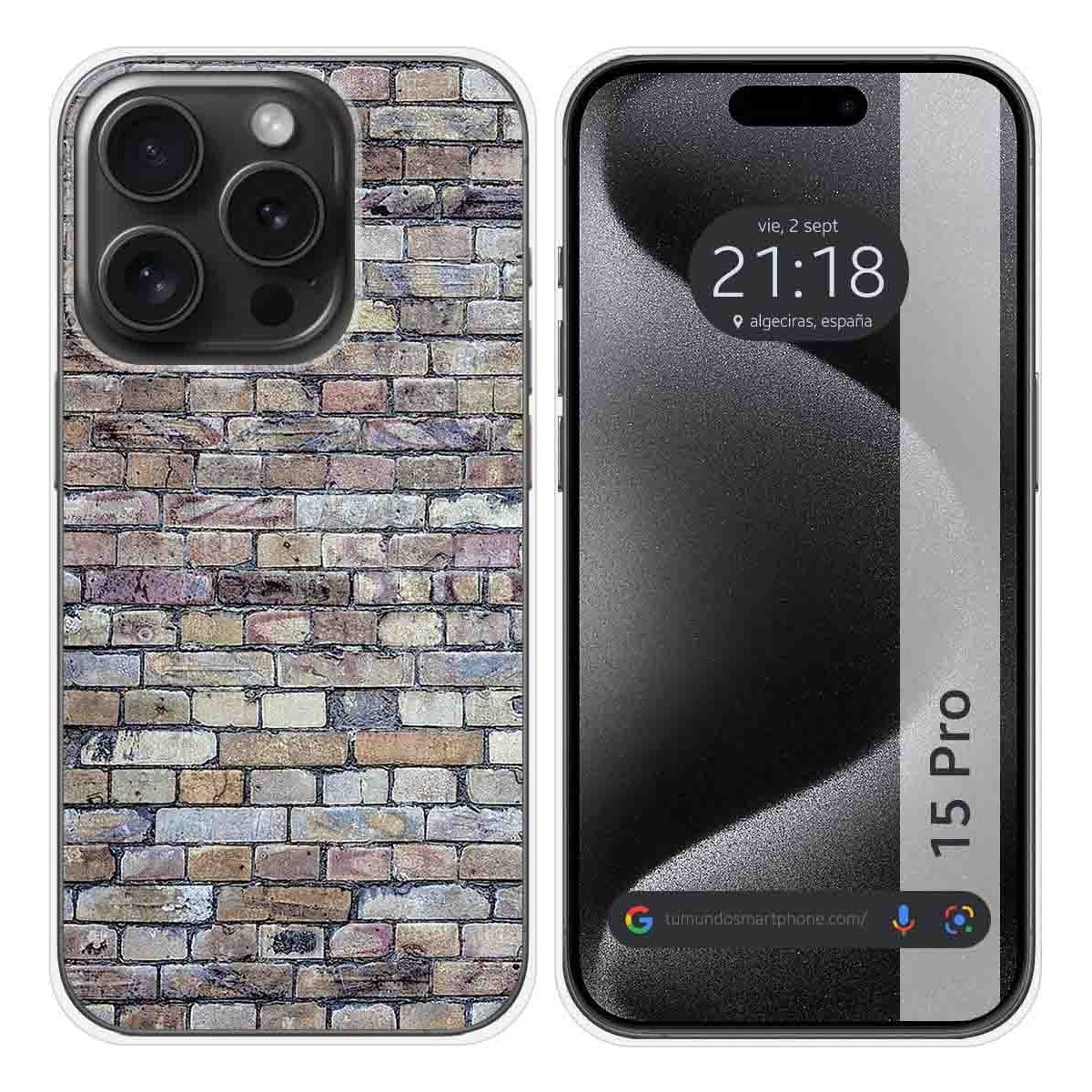 Funda Silicona compatible con IPhone 15 Pro (6.1) diseño Ladrillo 02 Dibujos