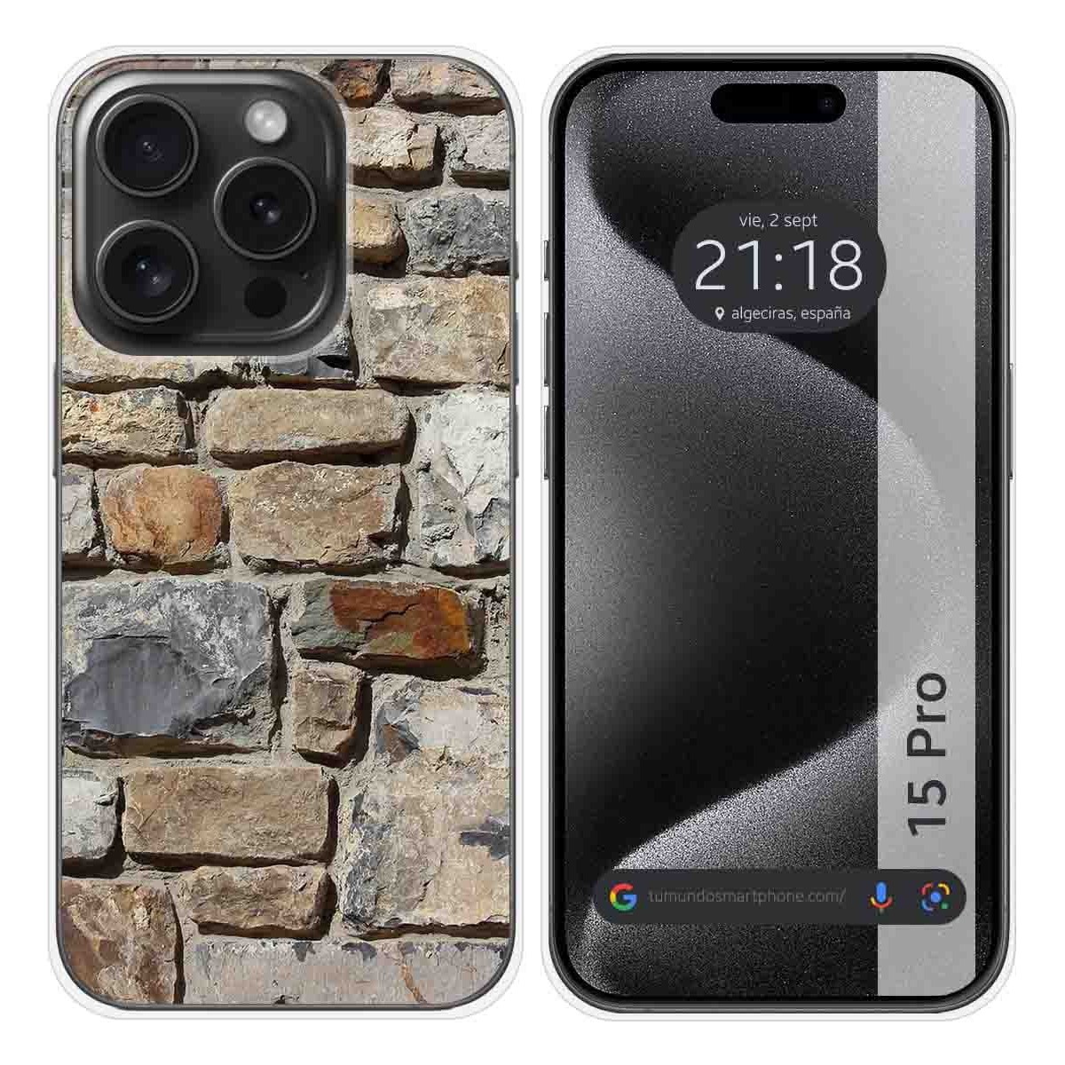 Funda Silicona compatible con IPhone 15 Pro (6.1) diseño Ladrillo 03 Dibujos