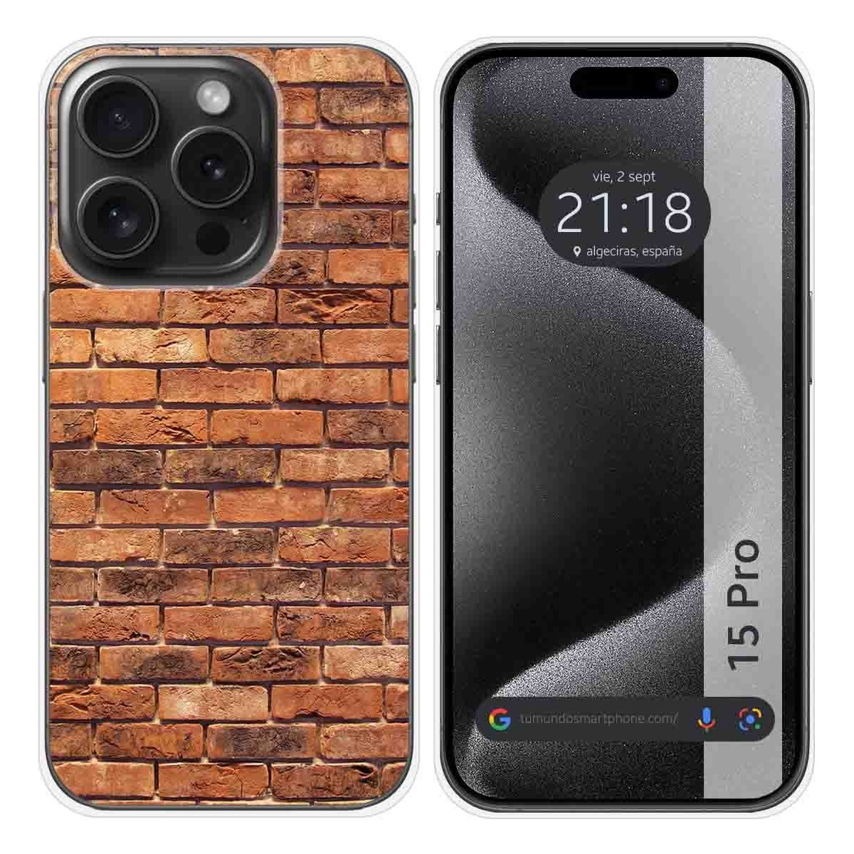 Funda Silicona compatible con IPhone 15 Pro (6.1) diseño Ladrillo 04 Dibujos