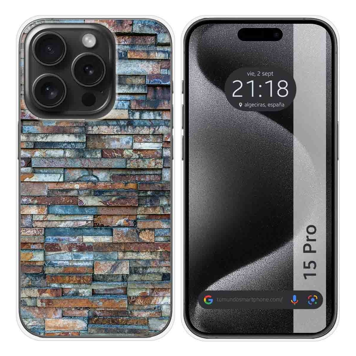 Funda Silicona compatible con IPhone 15 Pro (6.1) diseño Ladrillo 05 Dibujos