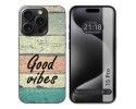 Funda Silicona compatible con IPhone 15 Pro (6.1) diseño Madera 01 Dibujos