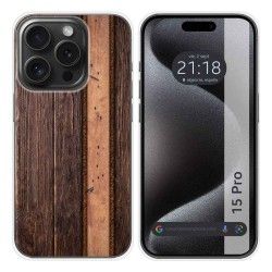 Funda Silicona compatible con IPhone 15 Pro (6.1) diseño Madera 05 Dibujos